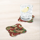 Dessous-de-verre En Papier Paisley Burgundy Coaster (En situation)
