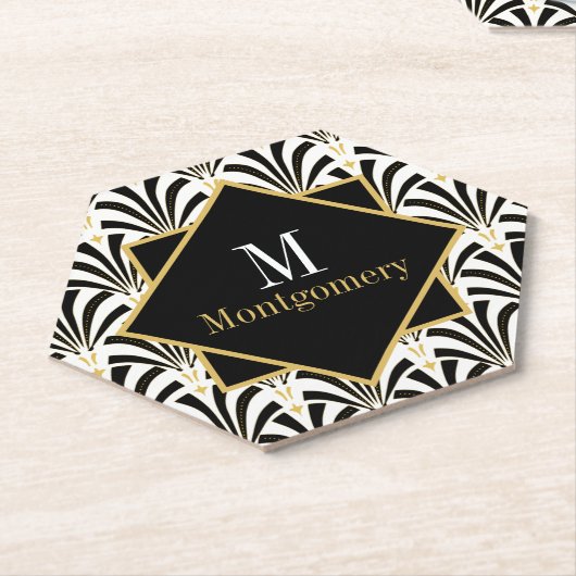 Dessous-de-verre En Papier Palmettos Art déco des années 1920 (Incliné)