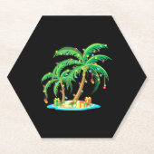 Dessous-de-verre En Papier Palmier de Noël Cocotier de Noël Tropical (Devant)