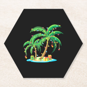 Dessous-de-verre En Papier Palmier de Noël Cocotier de Noël Tropical