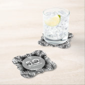 Dessous-de-verre En Papier Palmiers sur Black Tropical Anniversaire (En situation)
