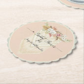 Dessous-de-verre En Papier Pampas Grass Floral verdure Fête des mariées Macra (Incliné)