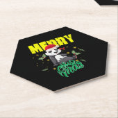 Dessous-de-verre En Papier Panda de Noël (Incliné)