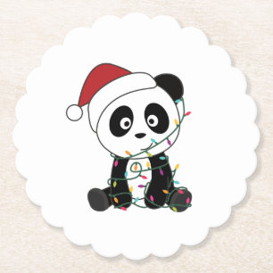 Dessous-de-verre En Papier Panda Noël Neige Animaux d'hiver Pandas