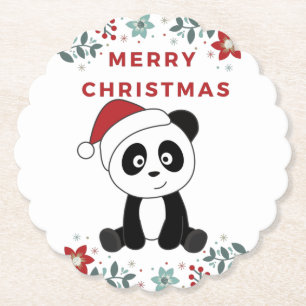 Dessous-de-verre En Papier Panda Noël Neige Hiver Animaux Pandas Papier C