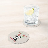 Dessous-de-verre En Papier Panda Noël Neige Hiver Animaux Pandas Papier C (En situation)