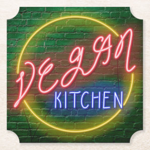 Dessous-de-verre En Papier Panneau cuisine Neon Vegan