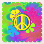 Dessous-de-verre En Papier Panneau de paix (Devant)