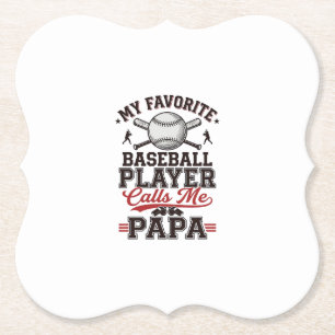 Dessous-de-verre En Papier Papa baseball dessin vectoriel gravure vintage_1
