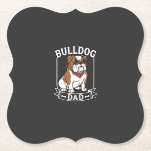 Dessous-de-verre En Papier Papa Bouledogue Chien Lunettes de soleil Bandana