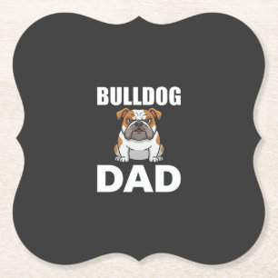 Dessous-de-verre En Papier Papa Bouledogue Dessin Animé Amateur de Chien