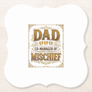 Dessous-de-verre En Papier Papa Co-gérant de la farce Conception de père drôl