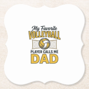 Dessous-de-verre En Papier Papa de volley Mon joueur préféré m'appelle Papa D