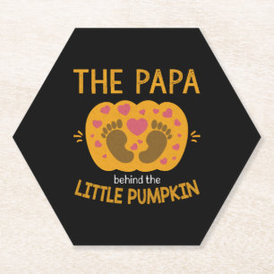 Dessous-de-verre En Papier Papa Derrière le Citrouille Little Fall Automne Ba