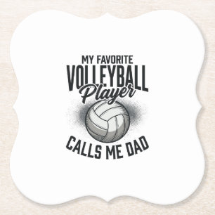 Dessous-de-verre En Papier Papa volley Mon joueur préféré m'appelle Papa Des