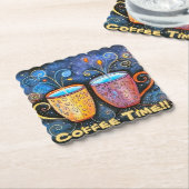 Dessous-de-verre En Papier Paper COASTERS- 6-pack - Coffee Time!! (Incliné)