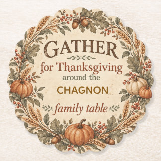 Dessous-de-verre En Papier Papier personnalisé pour Thanksgiving de style fer