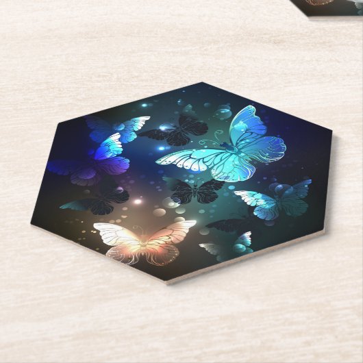 Dessous-de-verre En Papier Papillon de nuit (Incliné)