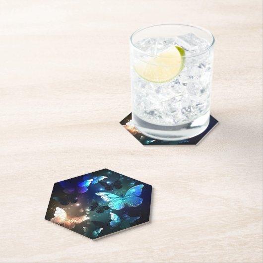 Dessous-de-verre En Papier Papillon de nuit (En situation)