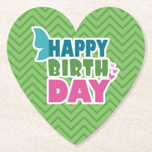 Dessous-de-verre En Papier Papillon de printemps joyeux anniversaire vert