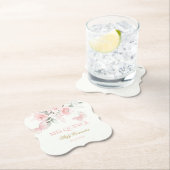 Dessous-de-verre En Papier Papillon rose Quinceañera (En situation)