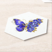 Dessous-de-verre En Papier Papillon saphir à fleurs (Incliné)