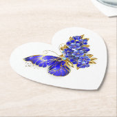 Dessous-de-verre En Papier Papillon Saphir Fleur (Incliné)