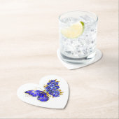 Dessous-de-verre En Papier Papillon Saphir Fleur (En situation)
