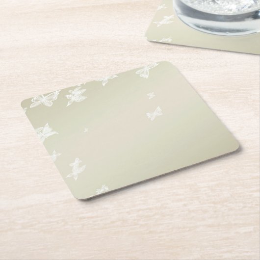 Dessous-de-verre En Papier Papillons blancs (Incliné)