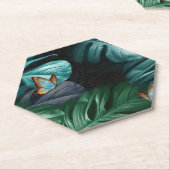 Dessous-de-verre En Papier Papillons du Paradis/Tropical Turquoise Splash (Incliné)