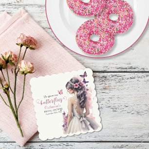 Dessous-de-verre En Papier Papillons rose Mariage Floral Fête des mariées