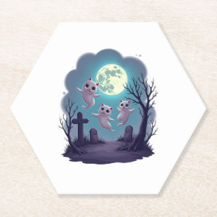 Dessous-de-verre En Papier Parade de chat fantôme