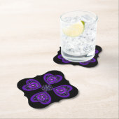 Dessous-de-verre En Papier Parapluie violet & coeurs .7 (En situation)