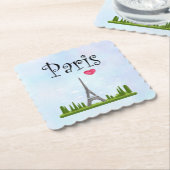 Dessous-de-verre En Papier Paris avec la Tour Eiffel (Incliné)