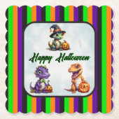Dessous-de-verre En Papier Parti Dino-Mash d'Halloween (Devant)