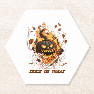 Dessous-de-verre En Papier Parti Halloween Citrouille cool