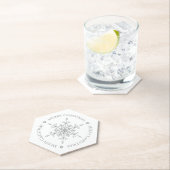 Dessous-de-verre En Papier Parties scintillant d'argent Snowflake Joyeux Noël (En situation)