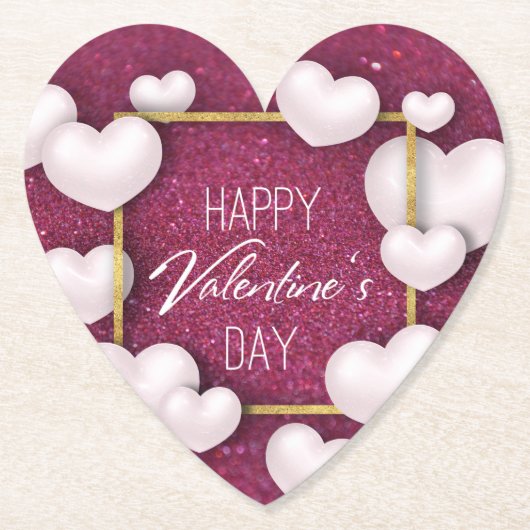 Dessous-de-verre En Papier Parties scintillant de la Saint-Valentin Dessous d (Devant)