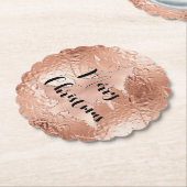 Dessous-de-verre En Papier Parties scintillant de Noël rose Gold Glam (Incliné)