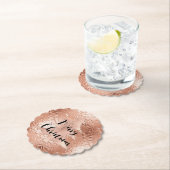 Dessous-de-verre En Papier Parties scintillant de Noël rose Gold Glam (En situation)