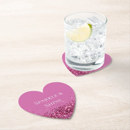 Dessous-de-verre En Papier Parties scintillant rose chic (En situation)