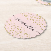 Dessous-de-verre En Papier Parties scintillant rose et or (Incliné)