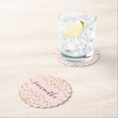 Dessous-de-verre En Papier Parties scintillant rose et or (En situation)