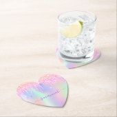 Dessous-de-verre En Papier Parties scintillant rose iridescente rose or arc-e (En situation)