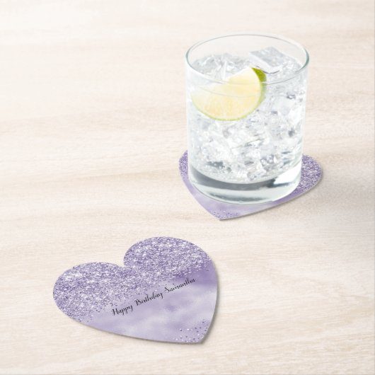 Dessous-de-verre En Papier Parties scintillant violette brillante (En situation)