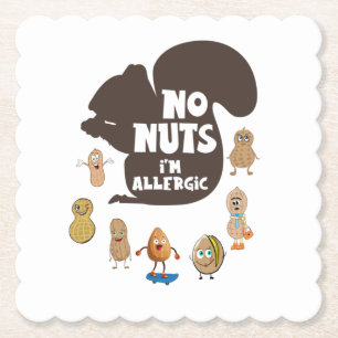 Dessous-de-verre En Papier Pas de noix Je suis Allergic Peanut Sensibilisatio