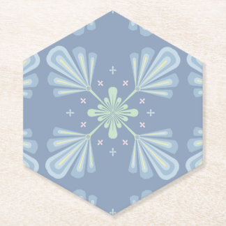 Dessous-de-verre En Papier Pastel blue floral abstract repeat