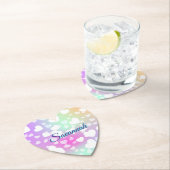 Dessous-de-verre En Papier Pastel Falling Hearts Personnalisé (En situation)
