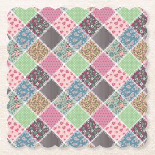 Dessous-de-verre En Papier Pastel Floral Quilt Carré