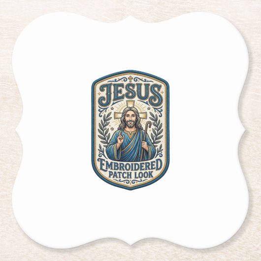 Dessous-de-verre En Papier Patch brodé Jésus Regardez Patch brodé Jésus (Devant)